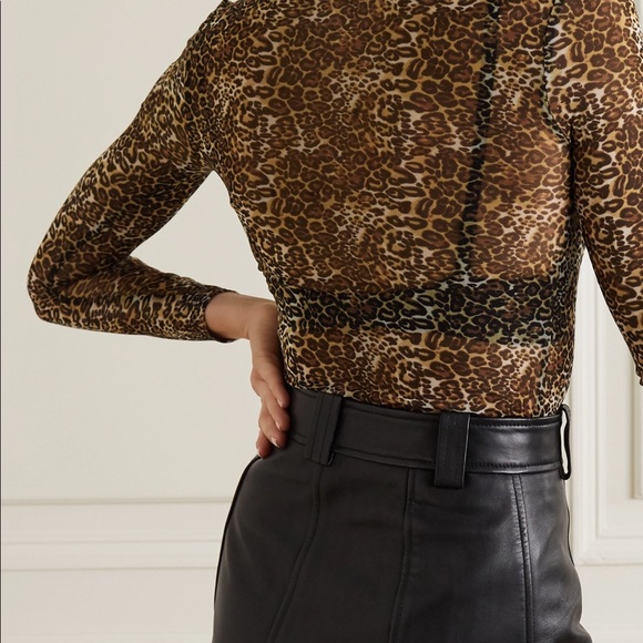 Laney leopard-print stretch-mesh turtleneck top - Picture 5 of 12